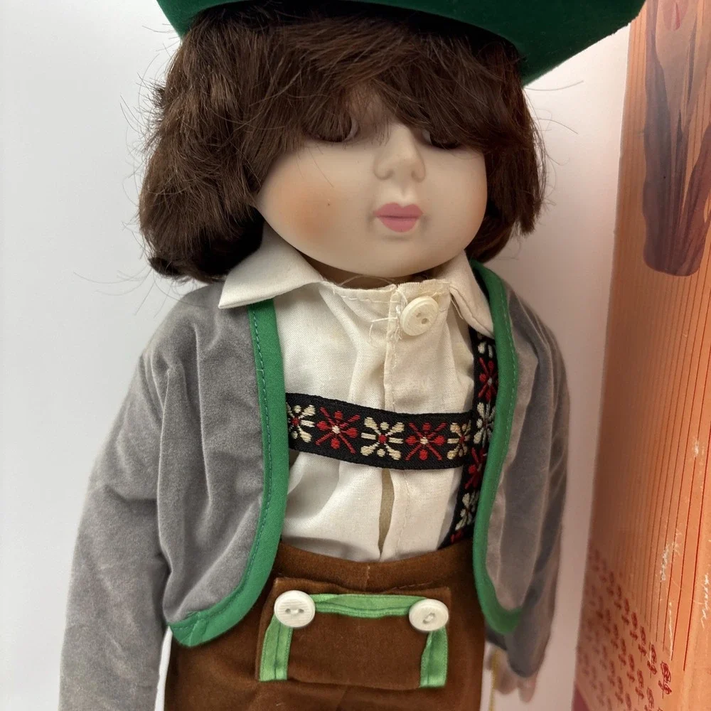 PORCELAIN DOLL Authentic Collectible Edition German Bavarian Boy Lederhosen